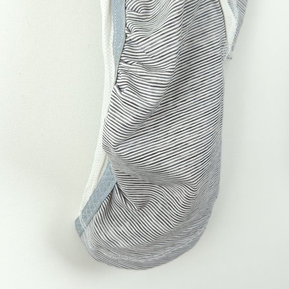 Lululemon Size 4 Run Pace Crop Women's White/Gray Ruched Sides Active Leggings - Picture 7 of 11